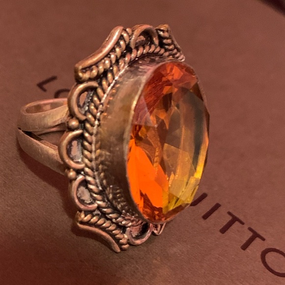 .925 ❤️Orange Stone ❤️Handcrafted ❤️Ring❤️❤️❤️ - Picture 3 of 8